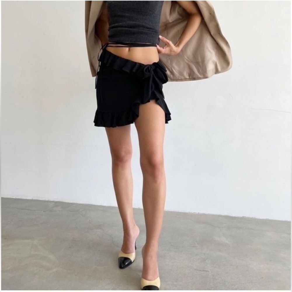 New Orseund Iris Silk Ruffle Mini Skirt — image 2 of 8